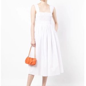 STAUD Ida smocked midi dress